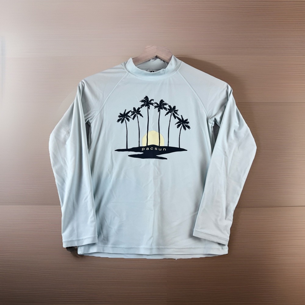 Pacsun Kids‎ Long Sleeve Rash Guard  Size Large (10) Front Graphic.
